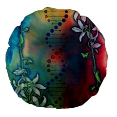 Flower Dna Large 18  Premium Flano Round Cushions by RobLilly