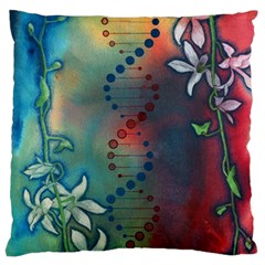 Flower Dna Large Flano Cushion Case (two Sides) by RobLilly