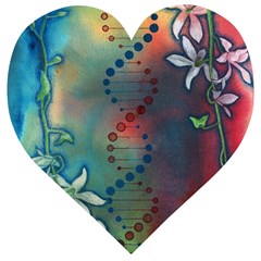 Flower Dna Wooden Puzzle Heart by RobLilly