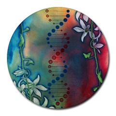 Flower Dna Round Mousepads by RobLilly