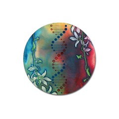 Flower Dna Magnet 3  (round) by RobLilly