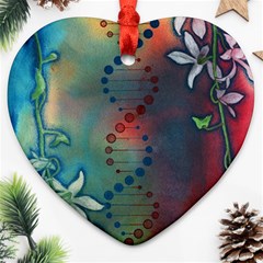 Flower Dna Heart Ornament (two Sides)