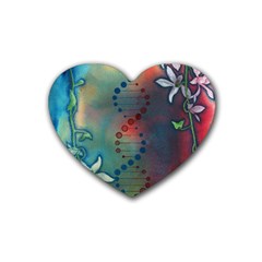 Flower Dna Heart Coaster (4 Pack)  by RobLilly