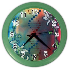 Flower Dna Color Wall Clock by RobLilly