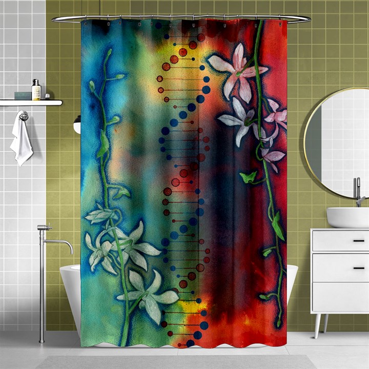 Flower Dna Shower Curtain 48  x 72  (Small) 