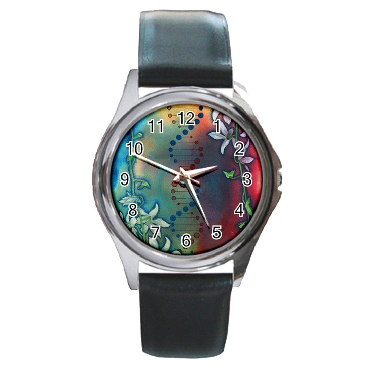 Flower Dna Round Metal Watch