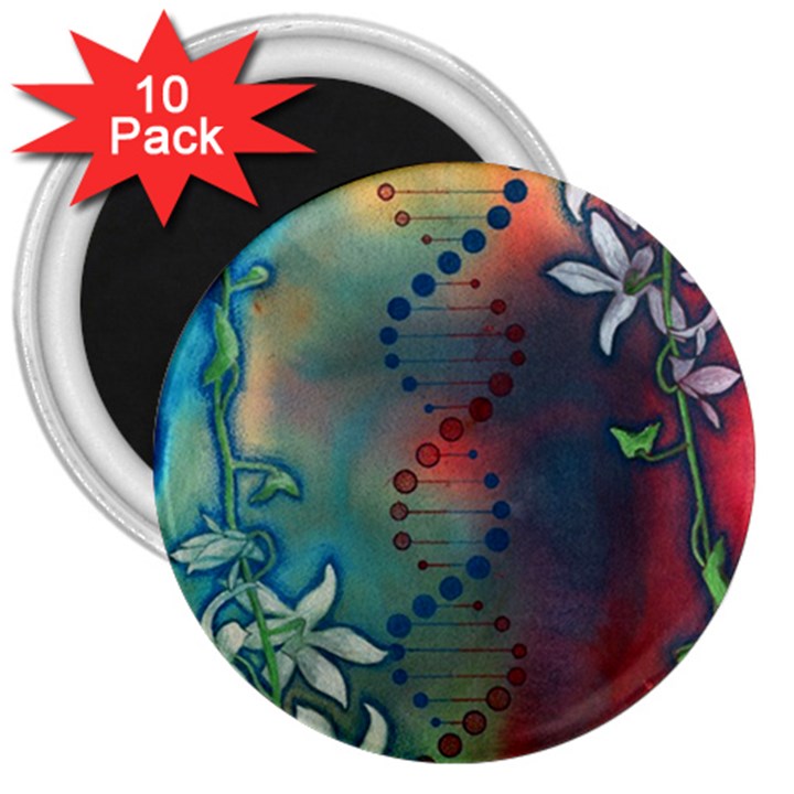 Flower Dna 3  Magnets (10 pack) 