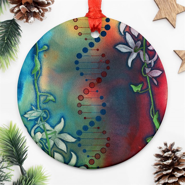 Flower Dna Ornament (Round)