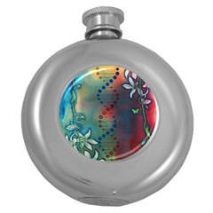 Flower Dna Round Hip Flask (5 Oz) by RobLilly