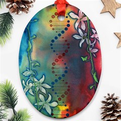 Flower Dna Oval Ornament (two Sides) by RobLilly