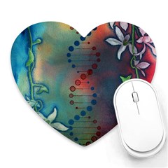 Flower Dna Heart Mousepads by RobLilly