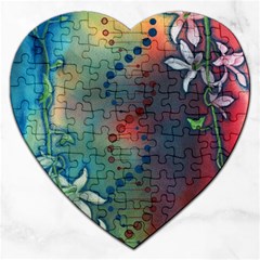 Flower Dna Jigsaw Puzzle (heart) by RobLilly