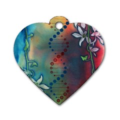 Flower Dna Dog Tag Heart (one Side) by RobLilly