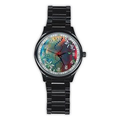 Flower Dna Stainless Steel Round Watch by RobLilly