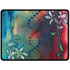 Flower Dna Double Sided Fleece Blanket (large)  by RobLilly