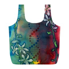 Flower Dna Full Print Recycle Bag (l) by RobLilly