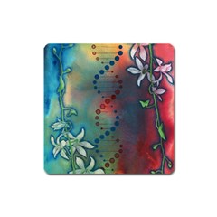 Flower Dna Square Magnet