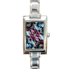 Matrix Grunge Print Rectangle Italian Charm Watch by dflcprintsclothing