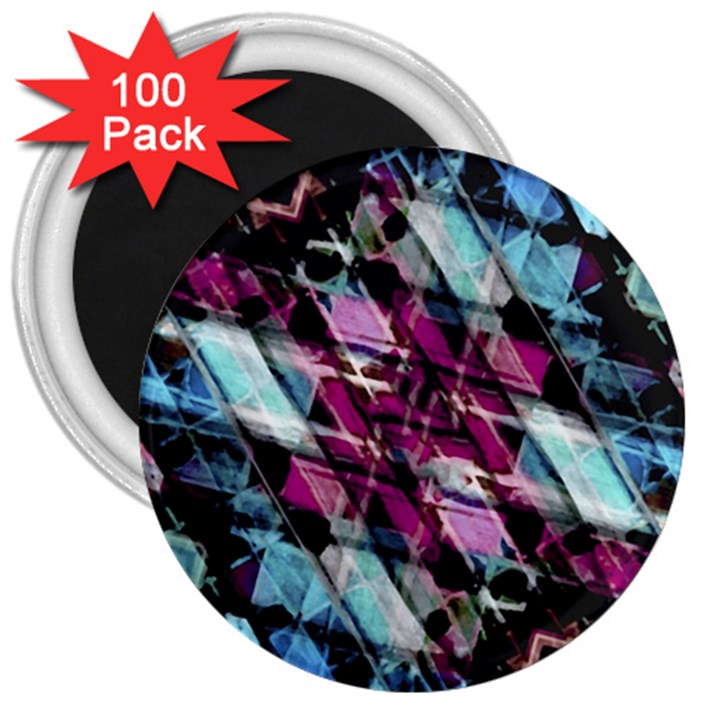 Matrix Grunge Print 3  Magnets (100 pack)