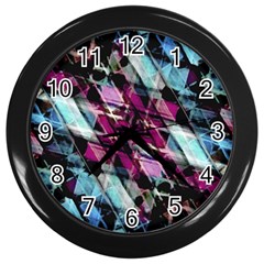 Matrix Grunge Print Wall Clock (black)