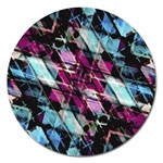 Matrix Grunge Print Magnet 5  (Round) Front