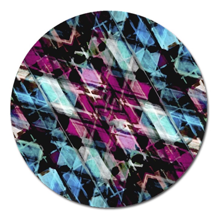 Matrix Grunge Print Magnet 5  (Round)