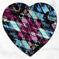 Matrix Grunge Print Jigsaw Puzzle (heart) by dflcprintsclothing