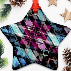 Matrix Grunge Print Star Ornament (two Sides)