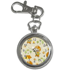 Seamless pattern vector with funny boy scout scout day background Key Chain Watches