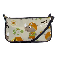 Seamless pattern vector with funny boy scout scout day background Shoulder Clutch Bag