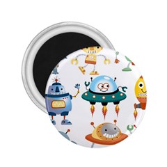 Vector set funny robots cartoon 2.25  Magnets