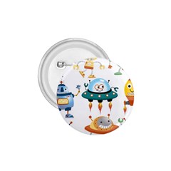 Vector set funny robots cartoon 1.75  Buttons