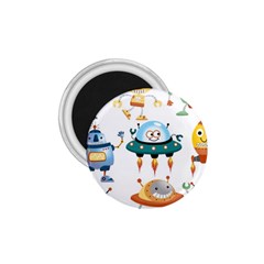 Vector set funny robots cartoon 1.75  Magnets