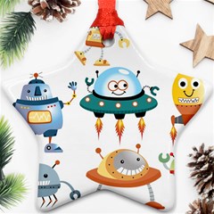 Vector set funny robots cartoon Ornament (Star)