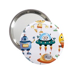 Vector set funny robots cartoon 2.25  Handbag Mirrors