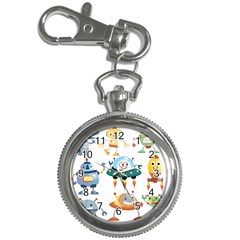 Vector set funny robots cartoon Key Chain Watches