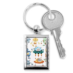 Vector set funny robots cartoon Key Chain (Rectangle)