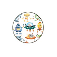 Vector set funny robots cartoon Hat Clip Ball Marker