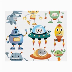 Vector set funny robots cartoon Small Glasses Cloth