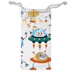 Vector set funny robots cartoon Jewelry Bag