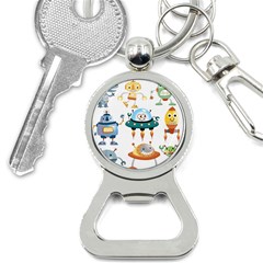 Vector set funny robots cartoon Bottle Opener Key Chain