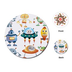 Vector set funny robots cartoon Playing Cards Single Design (Round)