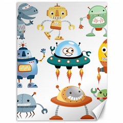 Vector set funny robots cartoon Canvas 36  x 48 