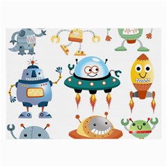 Vector set funny robots cartoon Large Glasses Cloth