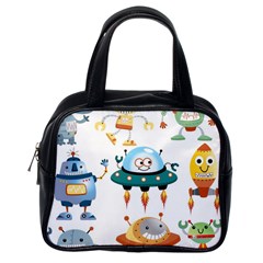 Vector set funny robots cartoon Classic Handbag (One Side)