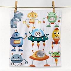 Vector set funny robots cartoon Face Towel