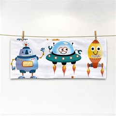 Vector set funny robots cartoon Hand Towel