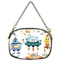 Vector set funny robots cartoon Chain Purse (One Side)