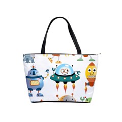 Vector set funny robots cartoon Classic Shoulder Handbag