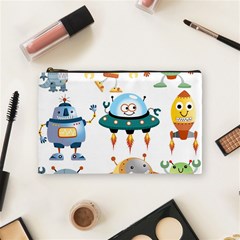 Vector set funny robots cartoon Cosmetic Bag (Medium)